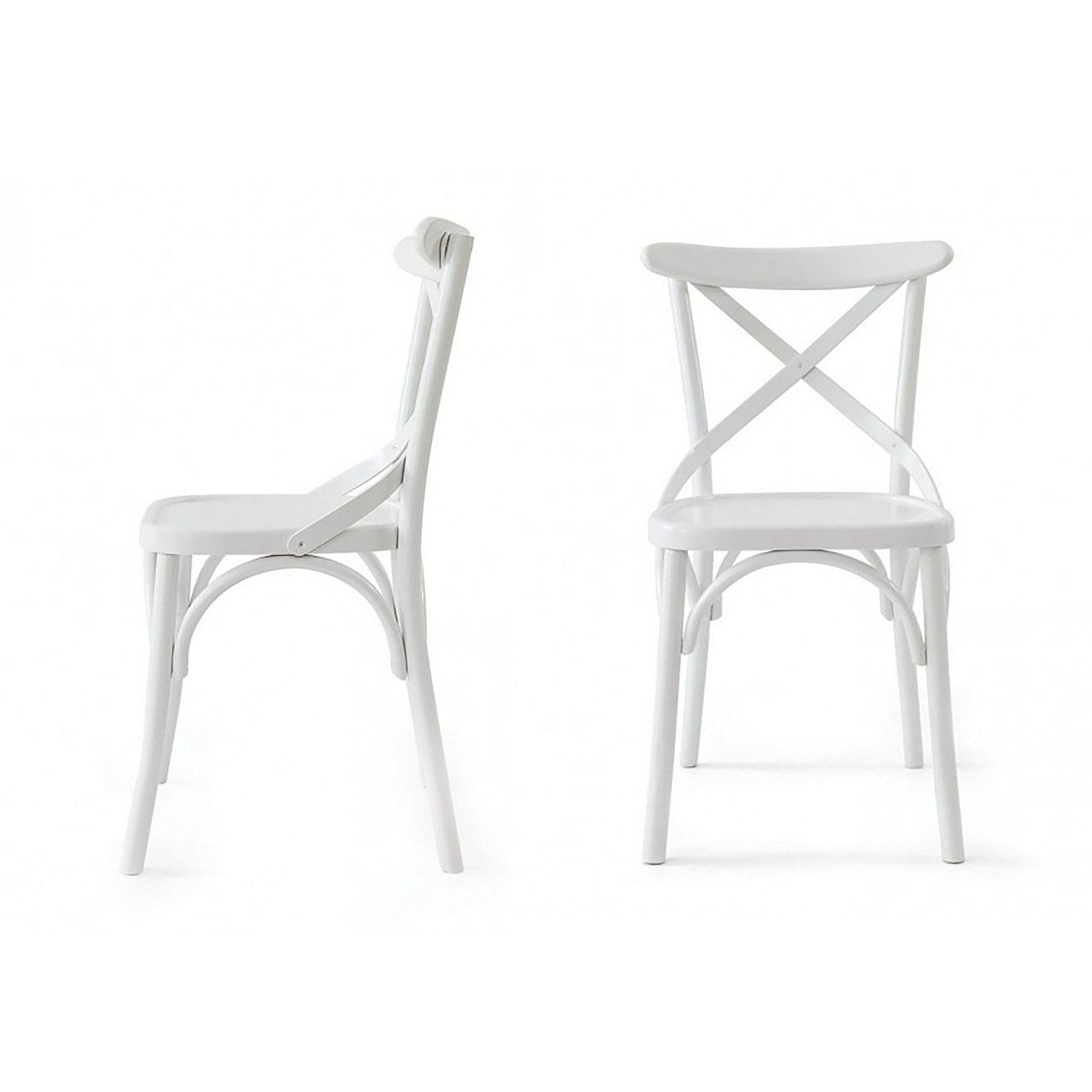Set di 2 sedie da pranzo in legno Albero 19 Bianco