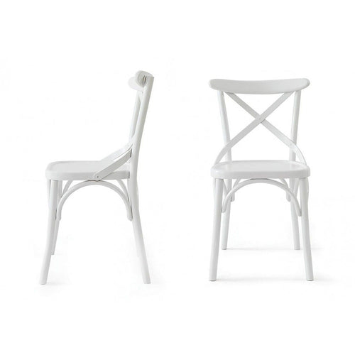 Set di 2 sedie da pranzo in legno Albero 19 Bianco