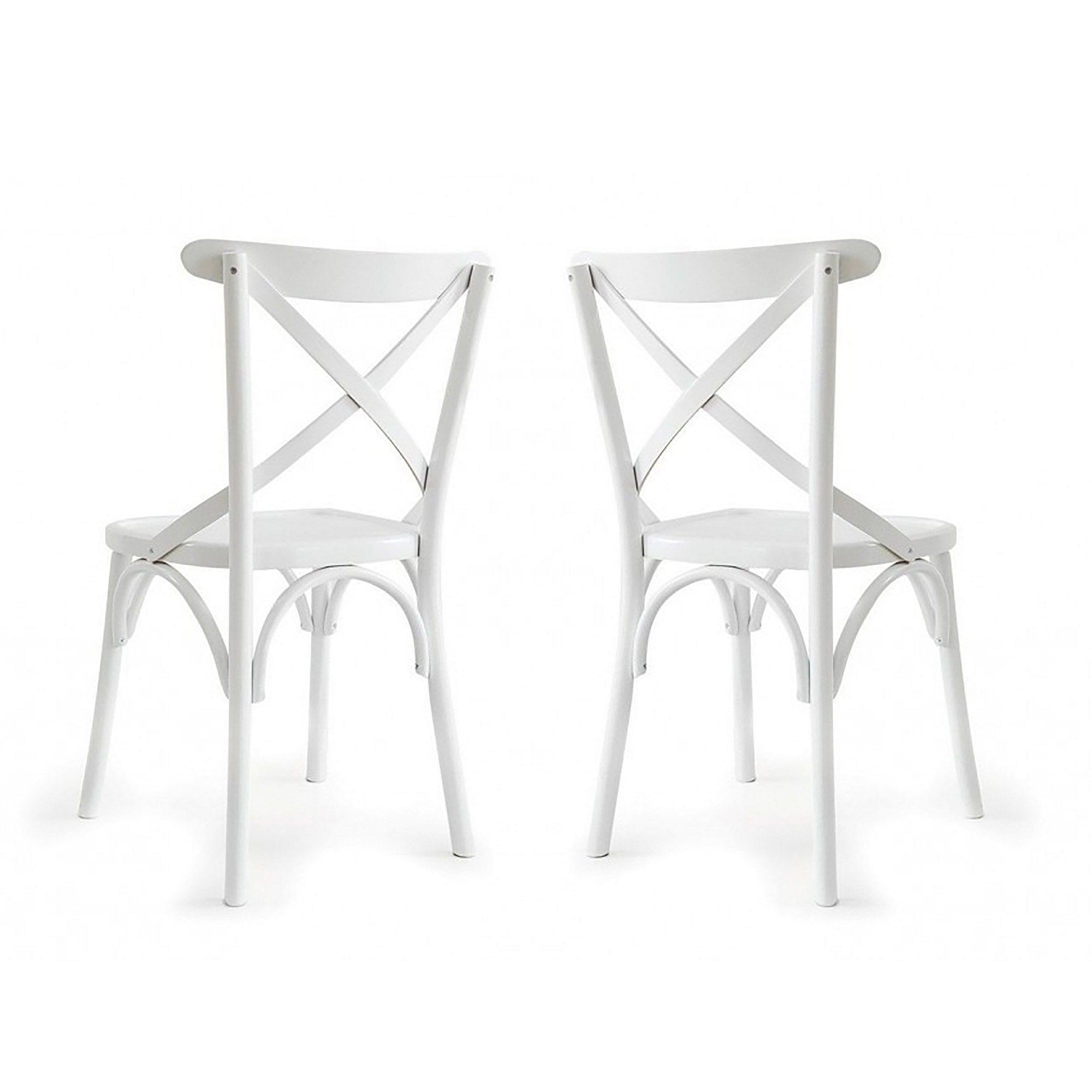 Set di 2 sedie da pranzo in legno Albero 19 Bianco (1)