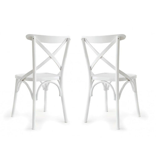 Set di 2 sedie da pranzo in legno Albero 19 Bianco (1)
