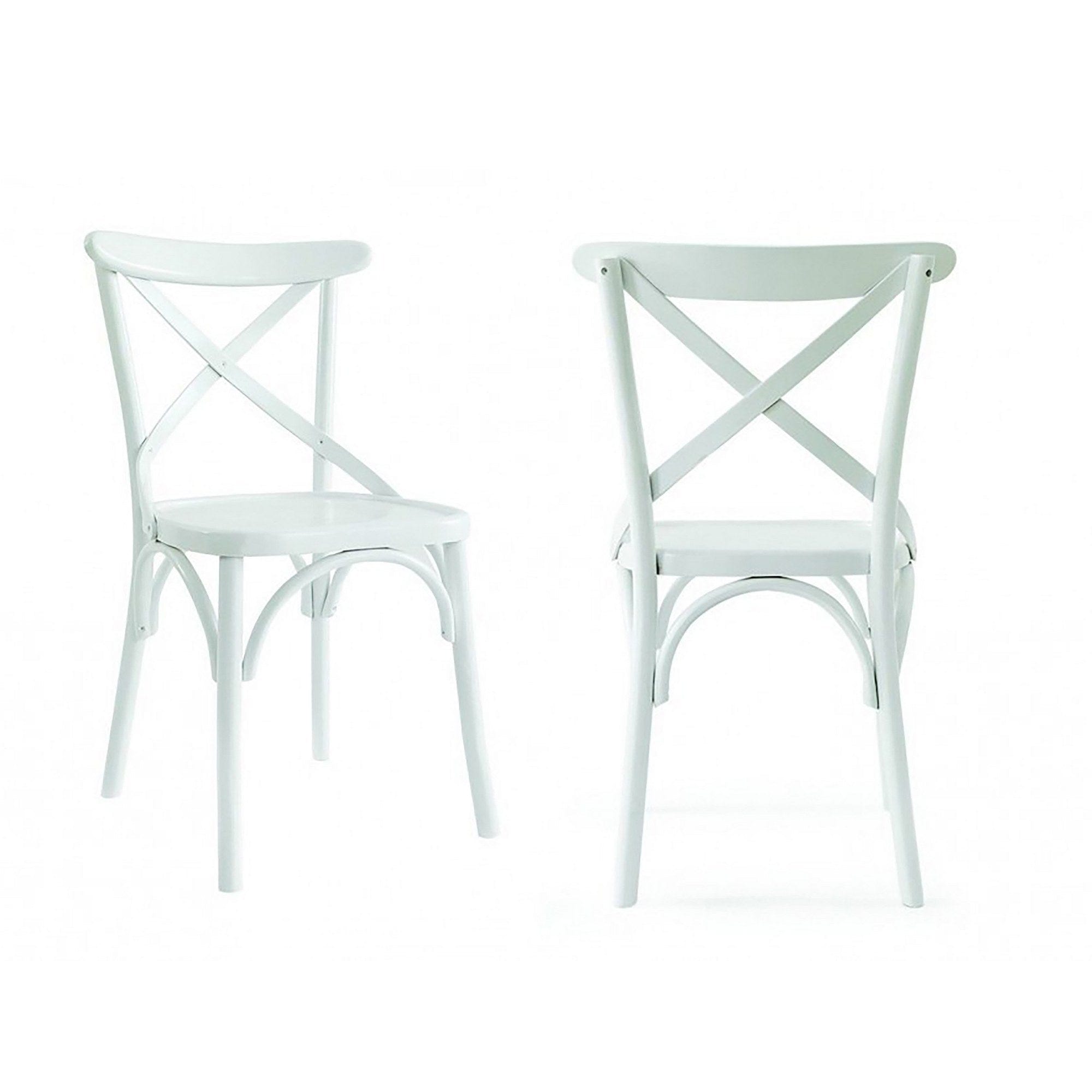 Set di 2 sedie da pranzo in legno Albero 19 Bianco (2)