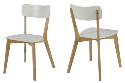 Set di 2 sedie da pranzo in legno e MDF Raven Bianco
