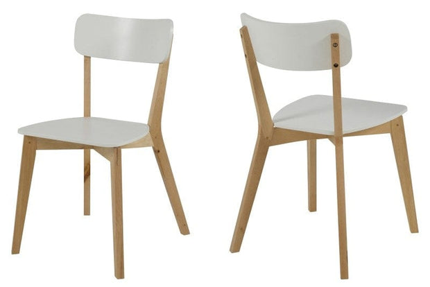 Set di 2 sedie da pranzo in legno e MDF Raven Bianco