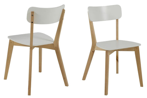 Set di 2 sedie da pranzo in legno e MDF Raven Bianco (1)