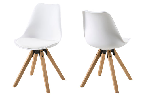 Set di 2 sedie da pranzo in plastica Dima Bianco
