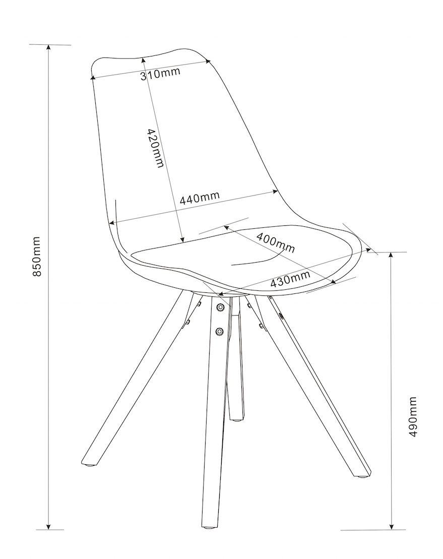 Set di 2 sedie da pranzo in plastica Dima II Bianco (1)