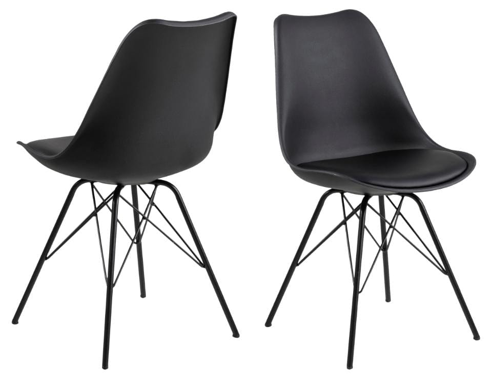 Set di 2 sedie da pranzo in plastica Eris Nero