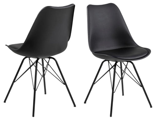 Set di 2 sedie da pranzo in plastica Eris Nero