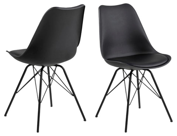 Set di 2 sedie da pranzo in plastica Eris Nero
