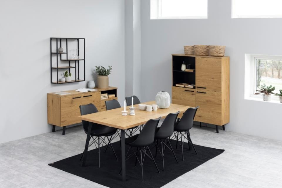 Set di 2 sedie da pranzo in plastica Eris Nero (1)