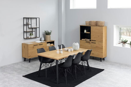 Set di 2 sedie da pranzo in plastica Eris Nero (1)