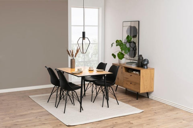 Set di 2 sedie da pranzo in plastica Eris Nero (2)
