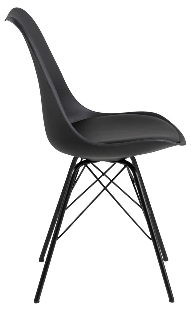 Set di 2 sedie da pranzo in plastica Eris Nero (4)