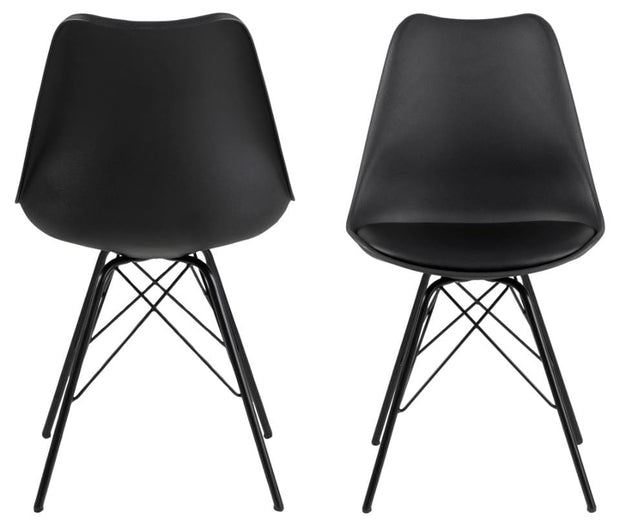 Set di 2 sedie da pranzo in plastica Eris Nero (5)