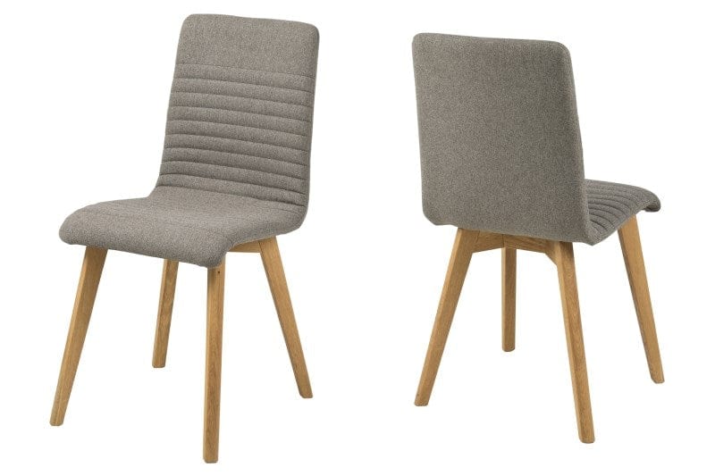 Set di 2 sedie da pranzo in tessuto Arosa Grigio