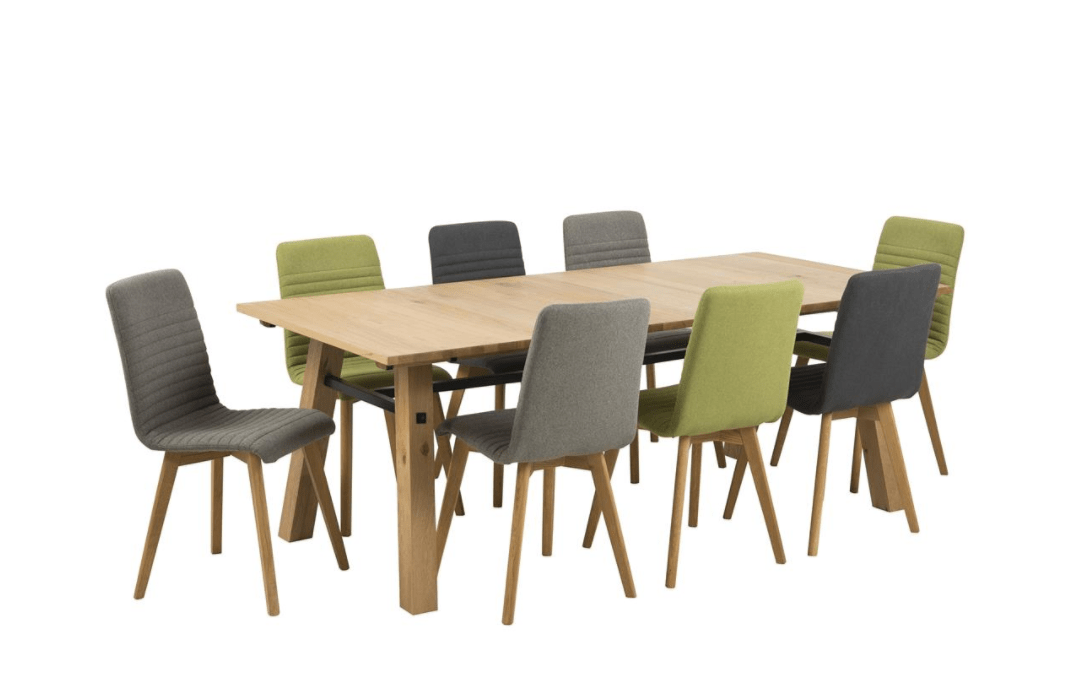 Set di 2 sedie da pranzo in tessuto Arosa Grigio (1)