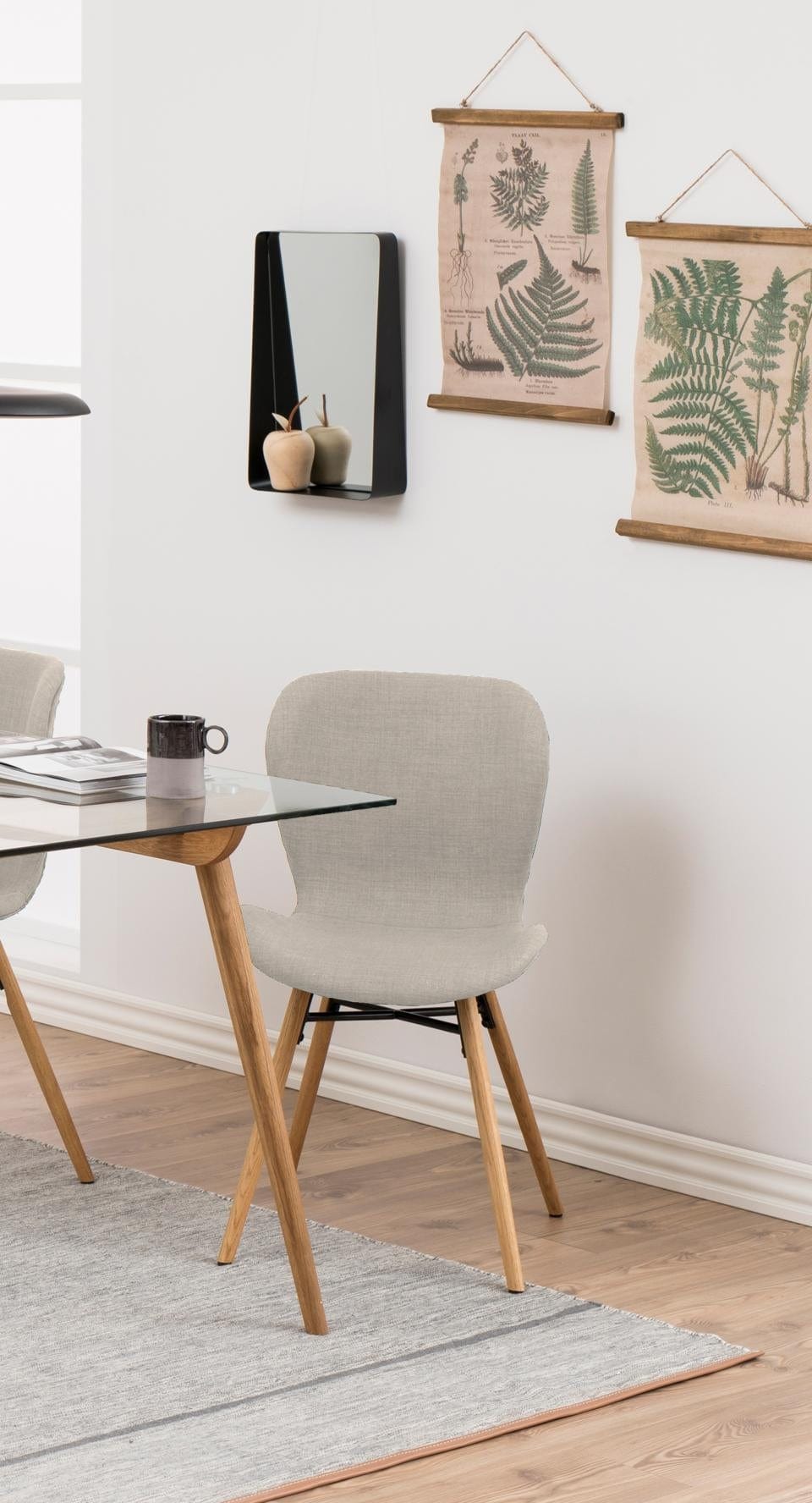 Actona Set di 2 sedie da pranzo in tessuto Batilda A-1 Beige
