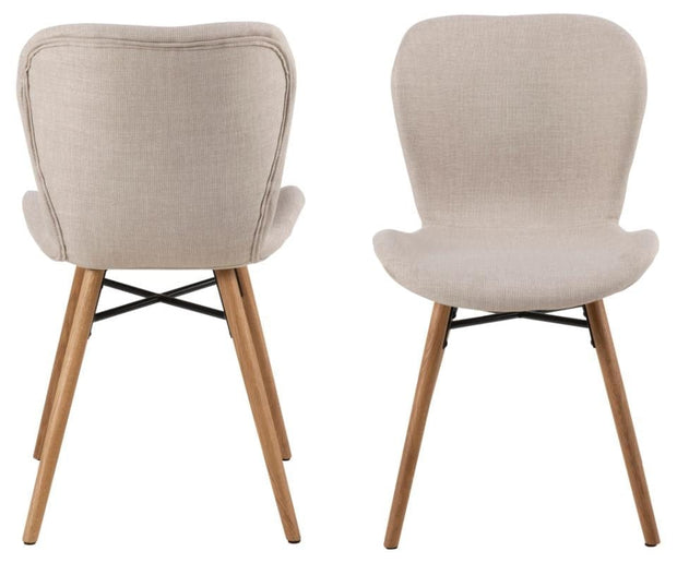 Actona Set di 2 sedie da pranzo in tessuto Batilda A-1 Beige