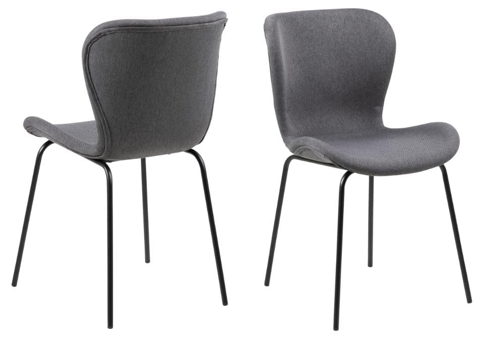 Set di 2 sedie da pranzo in tessuto Batilda A-1 Grigio