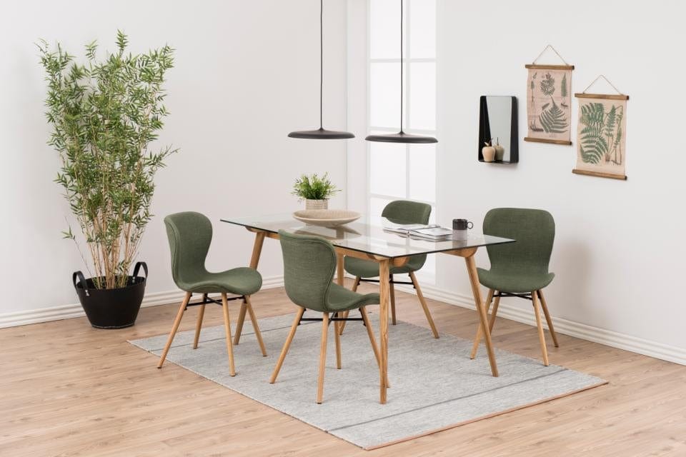 Set di 2 sedie da pranzo in tessuto Batilda A-1 Verde (1)