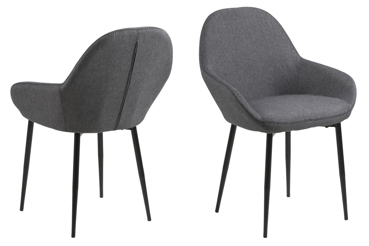 Set di 2 sedie da pranzo in tessuto Candis Grigio