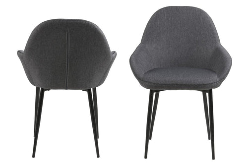 Set di 2 sedie da pranzo in tessuto Candis Grigio (1)