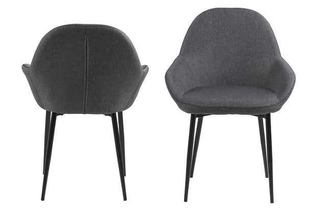 Set di 2 sedie da pranzo in tessuto Candis Grigio (1)