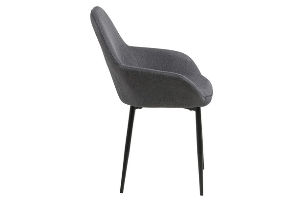 Set di 2 sedie da pranzo in tessuto Candis Grigio (2)