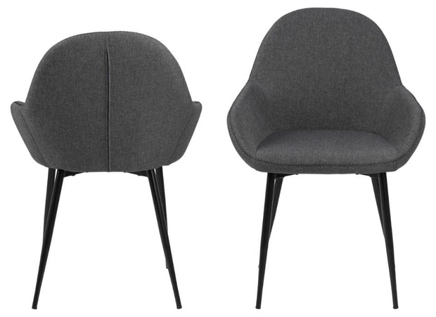 Set di 2 sedie da pranzo in tessuto Candis Grigio (2)