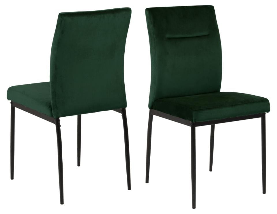 Set di 2 sedie da pranzo in tessuto Demi Verde