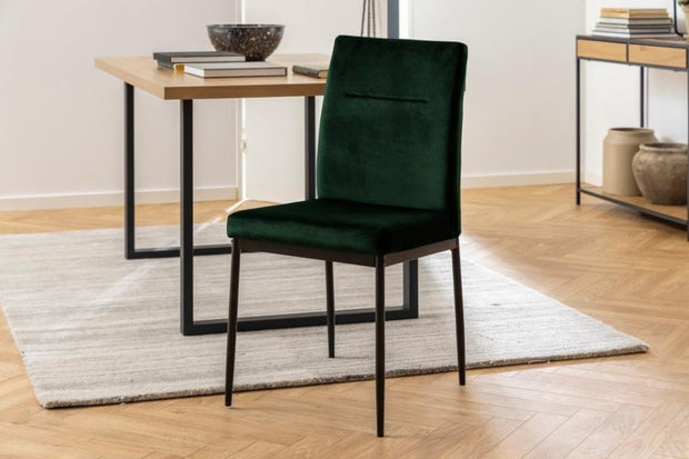 Set di 2 sedie da pranzo in tessuto Demi Verde (2)