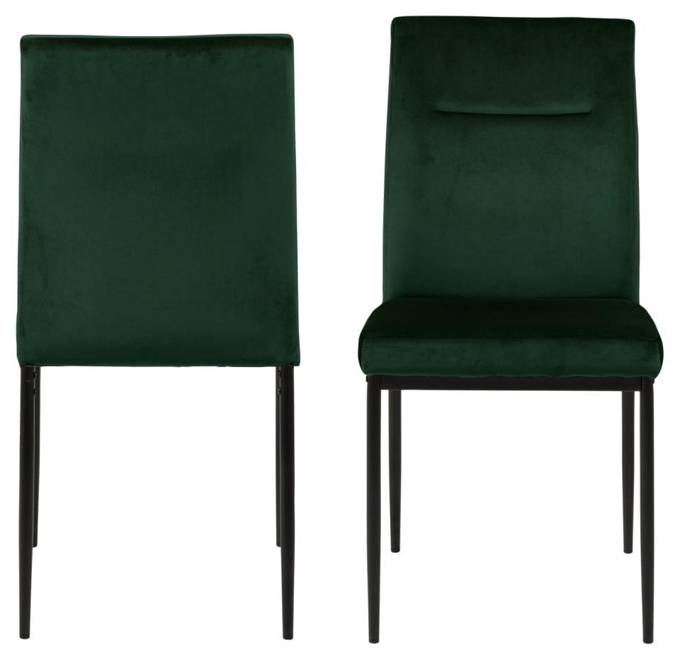 Set di 2 sedie da pranzo in tessuto Demi Verde (3)