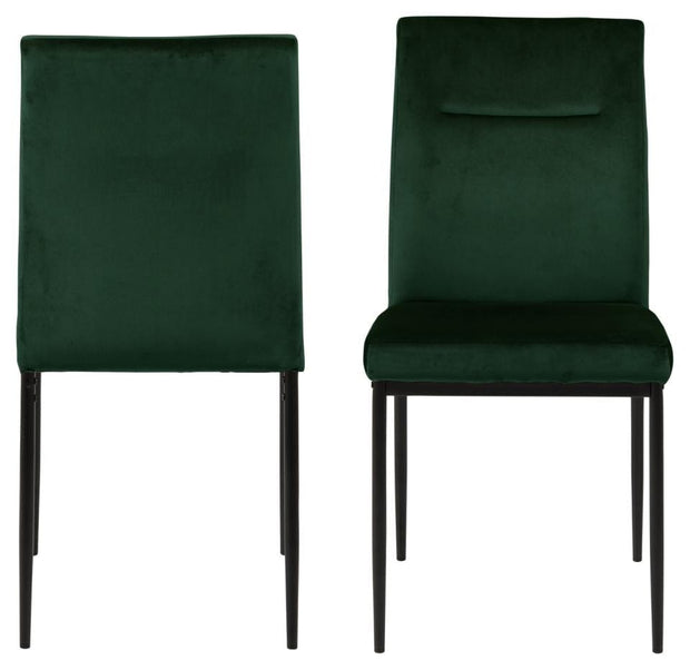 Set di 2 sedie da pranzo in tessuto Demi Verde (3)