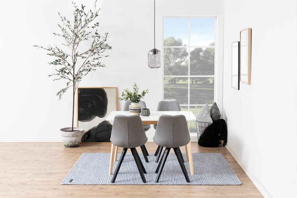 Set di 2 sedie da pranzo in tessuto Dima Grigio (1)