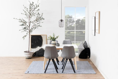 Set di 2 sedie da pranzo in tessuto Dima Grigio (1)