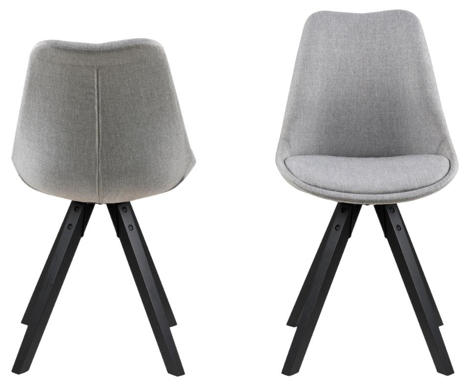 Set di 2 sedie da pranzo in tessuto Dima Grigio (3)