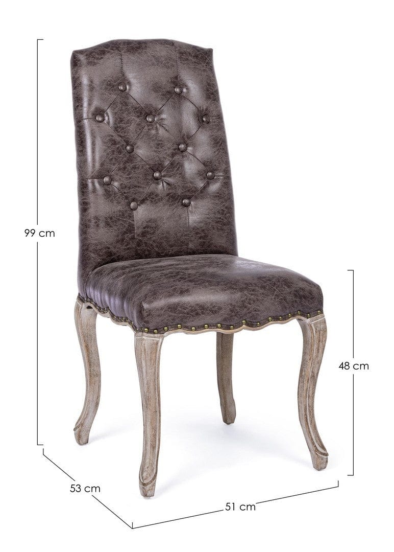 Set di 2 sedie da pranzo in tessuto Diva Marrone (7)