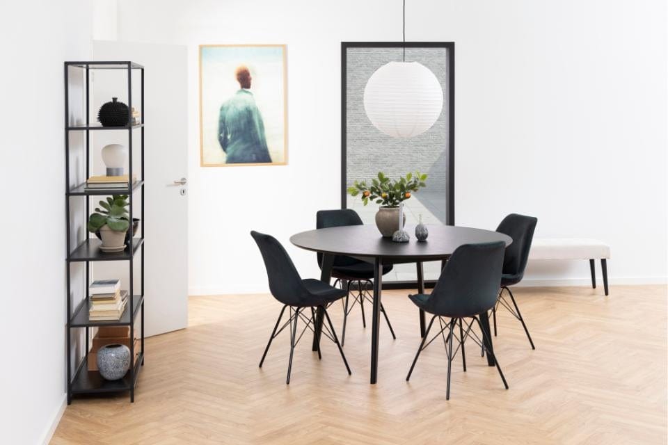 Set di 2 sedie da pranzo in tessuto Eris Antracite (2)