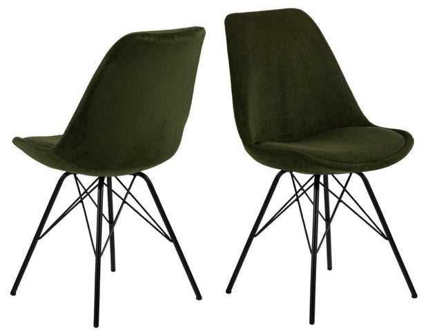 Set di 2 sedie da pranzo in tessuto Eris Verde