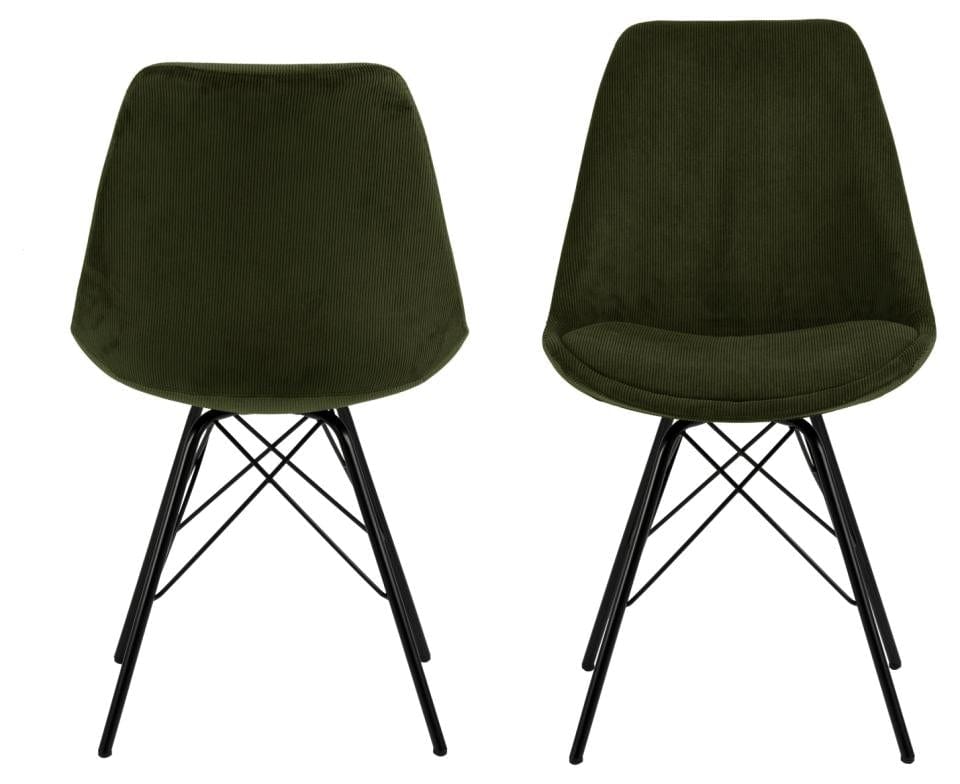 Set di 2 sedie da pranzo in tessuto Eris Verde (3)