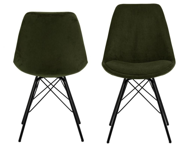 Set di 2 sedie da pranzo in tessuto Eris Verde (3)