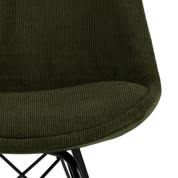 Set di 2 sedie da pranzo in tessuto Eris Verde (5)