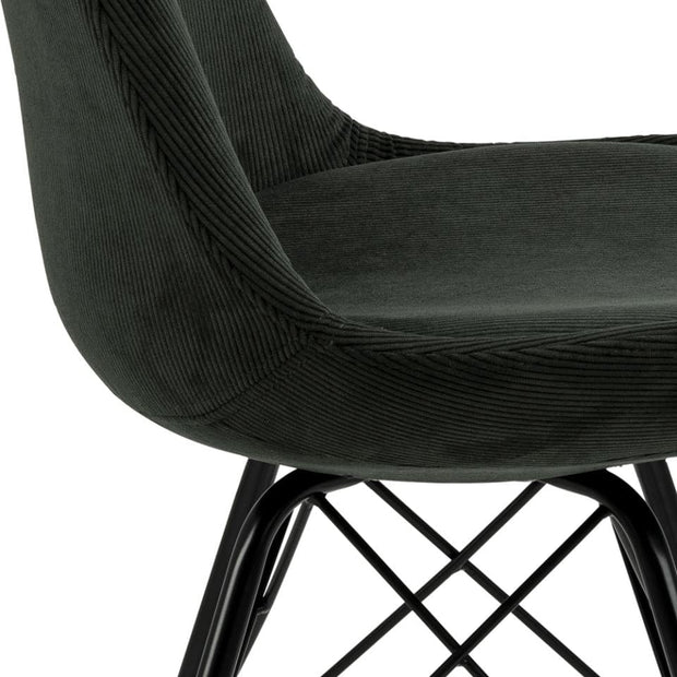Set di 2 sedie da pranzo in tessuto Eris Verde (6)