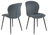 Set di 2 sedie da pranzo in tessuto Evelyn Grigio