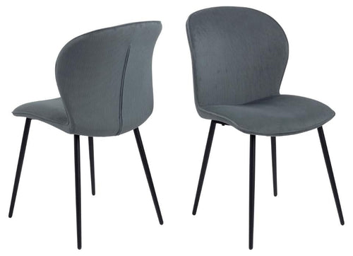 Set di 2 sedie da pranzo in tessuto Evelyn Grigio