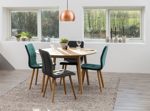 Set di 2 sedie da pranzo in tessuto Frida Blu (1)
