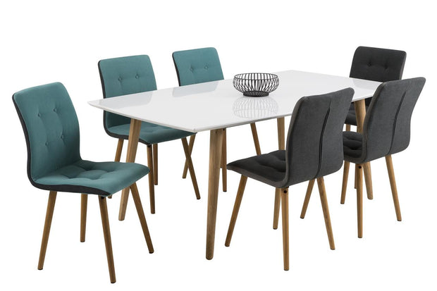Set di 2 sedie da pranzo in tessuto Frida Blu (2)