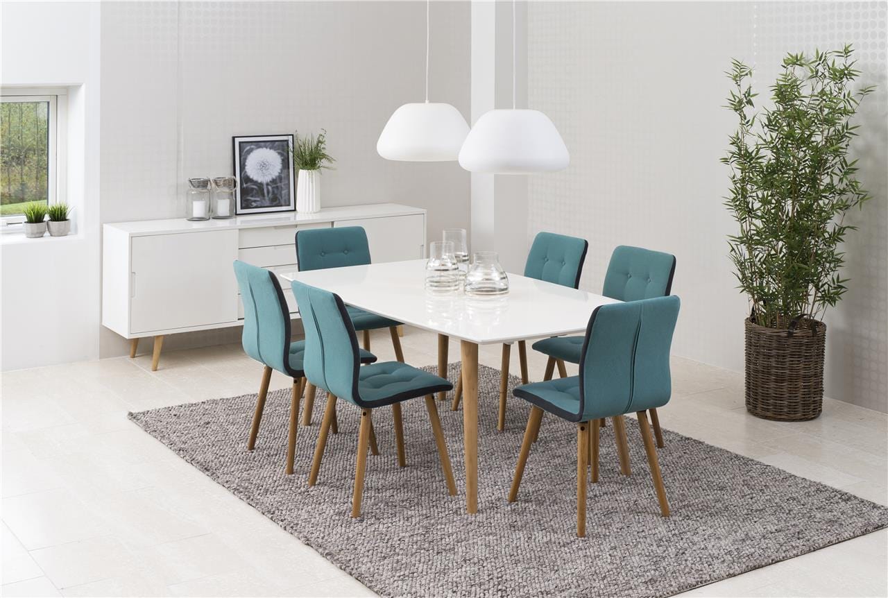 Set di 2 sedie da pranzo in tessuto Frida Blu (3)
