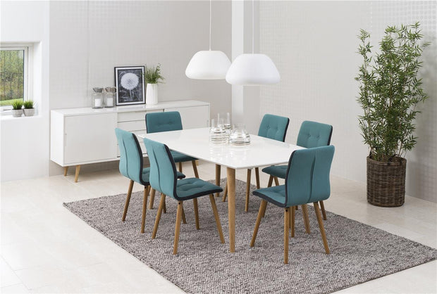 Set di 2 sedie da pranzo in tessuto Frida Blu (3)