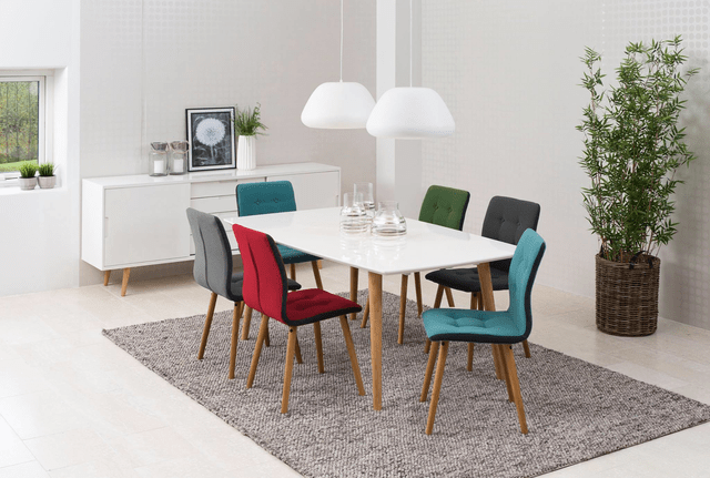 Set di 2 sedie da pranzo in tessuto Frida Blu (4)